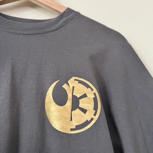 Disney Parks Spirit Jersey Galaxy’s Edge Star Wars Gray Long Sleeve Tee Small - Picture 3 of 5